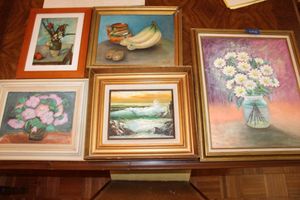 lot 116 image: Wall art canvas paintings  and prints