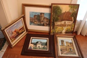 lot 114 image: Wall art canvas paintings  and prints