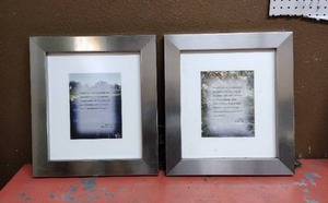lot 196 image: Chrome frame wall art 12 thick x 18 x 20 - 2 total
