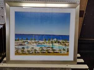 lot 205 image: Chrome frame wall art -  33x38.5