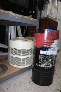 lot 215 image: Drierite barrel and Honeywell air filter