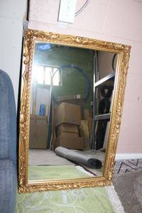 lot 213 image: Framed wall mirror, lightweight plastic frame - 24x36