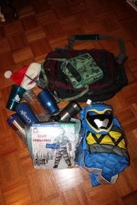 lot 175 image: Kids costumes, laptop bags, travel mugs