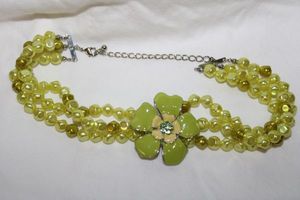 lot 270 image: Enamel fashion jewelry multistrand choker necklace