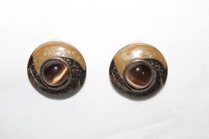 lot 294 image: Enamel fashion jewelry cats eye earrings