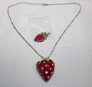 lot 296 image: Enamel Strawberry fashion jewelry