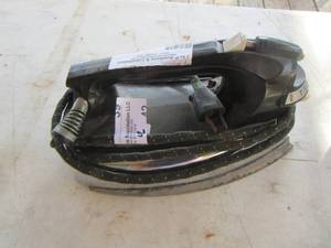 lot 42 image: metal iron with handle with power cable signature Montgomery ward 1200 watts