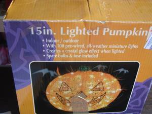 lot 180 image: 15 inch lighted pumkin in box