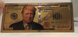 lot 198 image: TRUMP GOLD $100 BILL- NEW