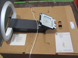 lot 30 image: new computer stand combo with wired mouse- keyboard monitor adaptor and power cable