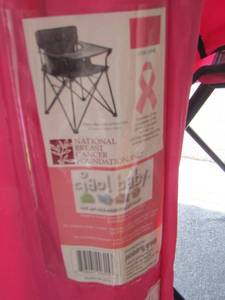 lot 87 image: Pink fold up camping childs high chair qty 2 in new condition