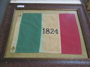 lot 104 image: 2731 Mexico flag framed