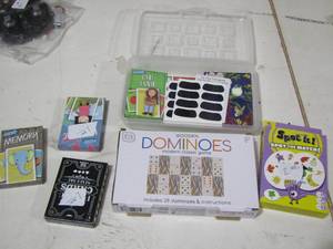 lot 144 image: kids cards and a set of kids dominoes