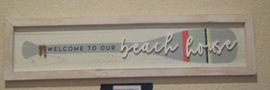 lot 33 image: welcome to our beach house wall art 624