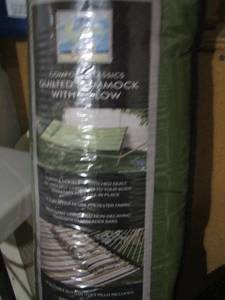 lot 11 image: Bliss comfort classic Hammock with pillow in original bag appears to be barely used