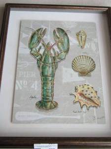 lot 227 image: ART - LOBSTER, SHELLS 2117   FRAMED