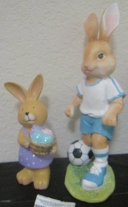 lot 260 image: Easter bunny dcor qty 2