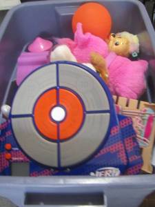 lot 246 image: misc. tote of childrens toys
