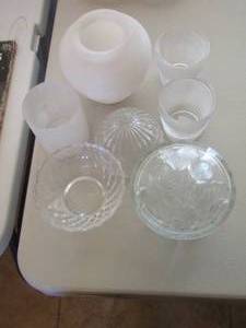 lot 29 image: clear glass bowls  candle holders
