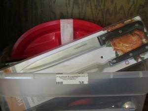 lot 38 image: new and used utensil lot, also includes grilling utensils as well new