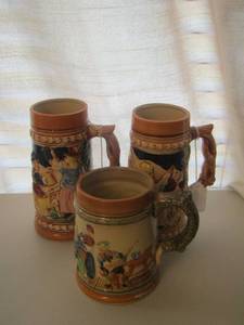 lot 65 image: 3 steins 1 is 18oz (JAPAN)   no names on either