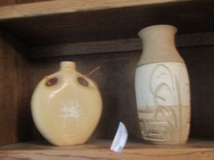 lot 84 image: POTTERY VASES   qty 2 pieces