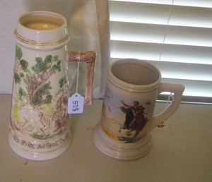 lot 96 image: STEINS -  TELEFLORA  COWBOY ON HORSES,  &  GERMAN STEIN