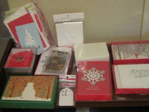 lot 99 image: new and opened holiday cards with envelopes