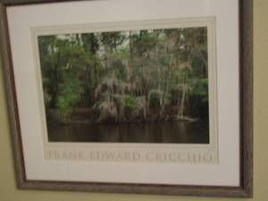 lot 125 image: Frank Cricchio  ART- RIVER W TREES  FRAMED
