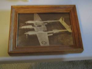 lot 155 image: FRAMED PHOTO OF LOCKHEED P-38 LIGHTNING
