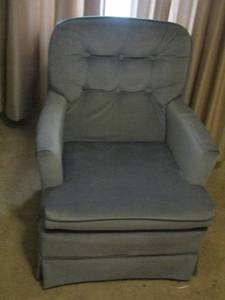 lot 160 image: BLUE EASY CHAIR  BY BEST CHAIRS