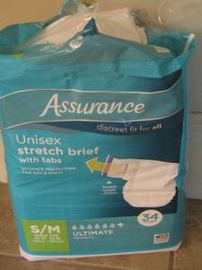 lot 186 image: opened pack of assurance unisex stretch briefs