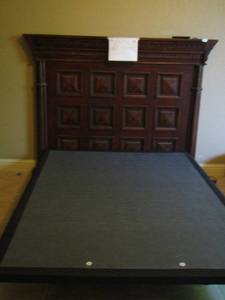 lot 10 image: QUEEN SIZE LIFT BED  w  WOOD HEADBOARD