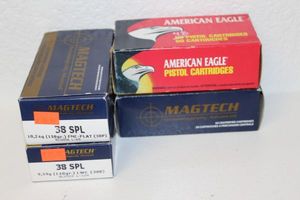 lot 17 image: Ammunition 4 Boxes, Magtech 38 Special, 3 boxes 50per box, American Eagle 1 Box 48 box
