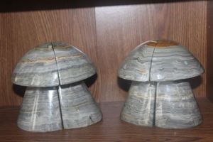 lot 52 image: Two Sets of Mushroom Shaped Ceramic Book Ends