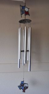 lot 13 image: Beautiful Stained Glass, Texas Windchimes Approximately 3ft tall