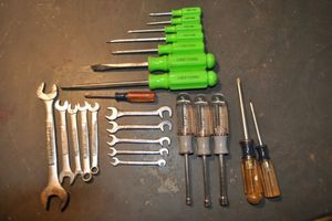 lot 302 image: Variety of Craftsman Hand Tools Screw Drivers Nut Drivers and Wrenches
