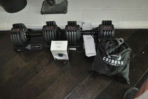 lot 346 image: Two CAP Adjustable Dumbbells, Cobos Workout System and Unused SIP Continuous Heart Rate Monitor