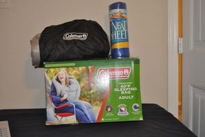 lot 133 image: Coleman Sleeping Bag, Air mattress and Neet Sheet