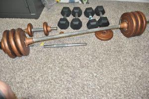 lot 162 image: Barbell weights and CAP dumbbell weights