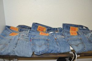 lot 173 image: Six Pair Levis 501 Button Fly Jeans 34x30
