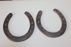 lot 332 image: Two Horseshoes for Wall Decoration, Double the Luck