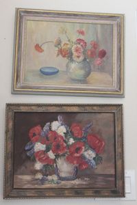 lot 341 image: Floral Art Paintings Signed By Local Artists