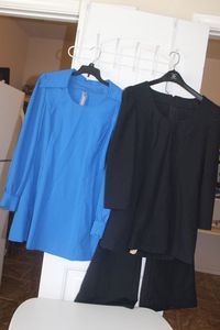 lot 365 image: Vintage Blue Top and 2 piece Black outfit Tag Dated 1927