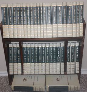 lot 65 image: Complete Set of World Book Encyclopedias Year Books 1935-1981 and The World Book Encolpia Dictionary