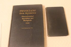 lot 72 image: Physicians Desk Reference and Medical Economics 1948 Copyright 1947, Useful Drugs by American Medical Association Copyright 1930