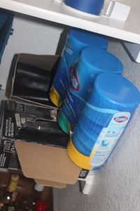 lot 219 image: Unused Clorox Disinfectant wipes and Black Trash Bags