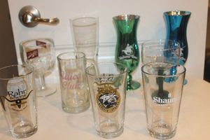 lot 252 image: Various Logo Swag Beer Glasses