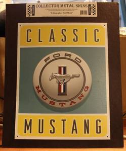 lot 17 image: Collector metal sign classic mustang