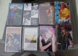 lot 42 image: Cassette tapes artist like Vince gill Kevin sharpBilly ray Cyrus and much more see pictures